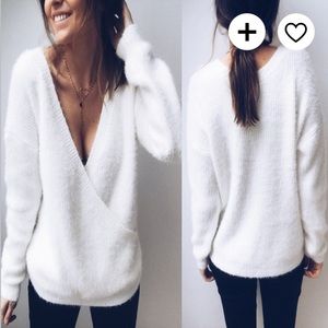 Low Cut V-Neck Sweater